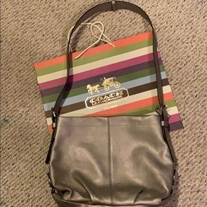 Coach Silver Leather Hobo
